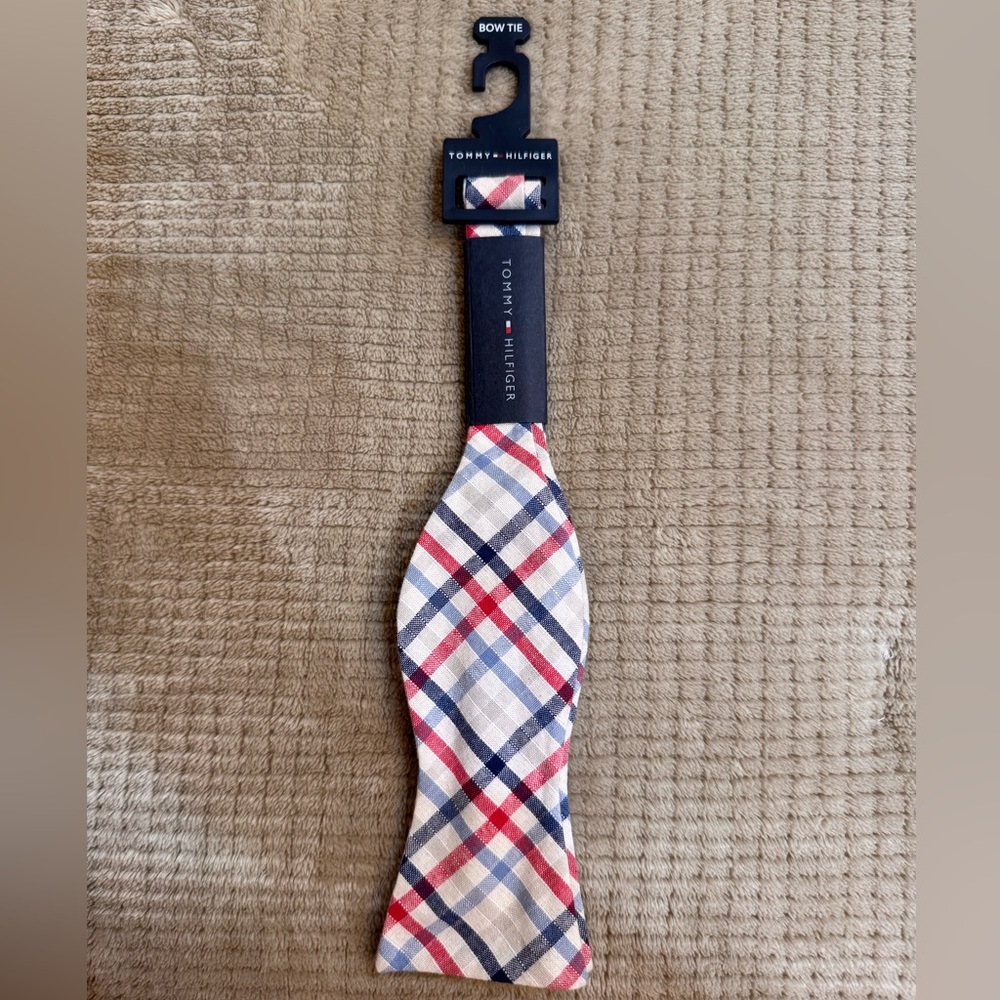 Tommy Hilfiger Red and Blue Checkered Tie